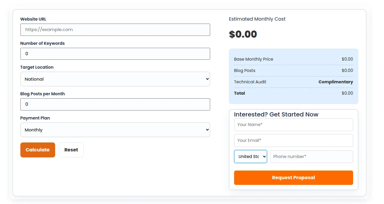 SEO Cost Calculator